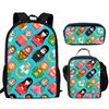 Classic Popular Peculiar Funny Russian Dolls 3D Print 3pcs/Set Pupil School Bags Laptop Daypack Backpack Lunch Bag Pencil Case