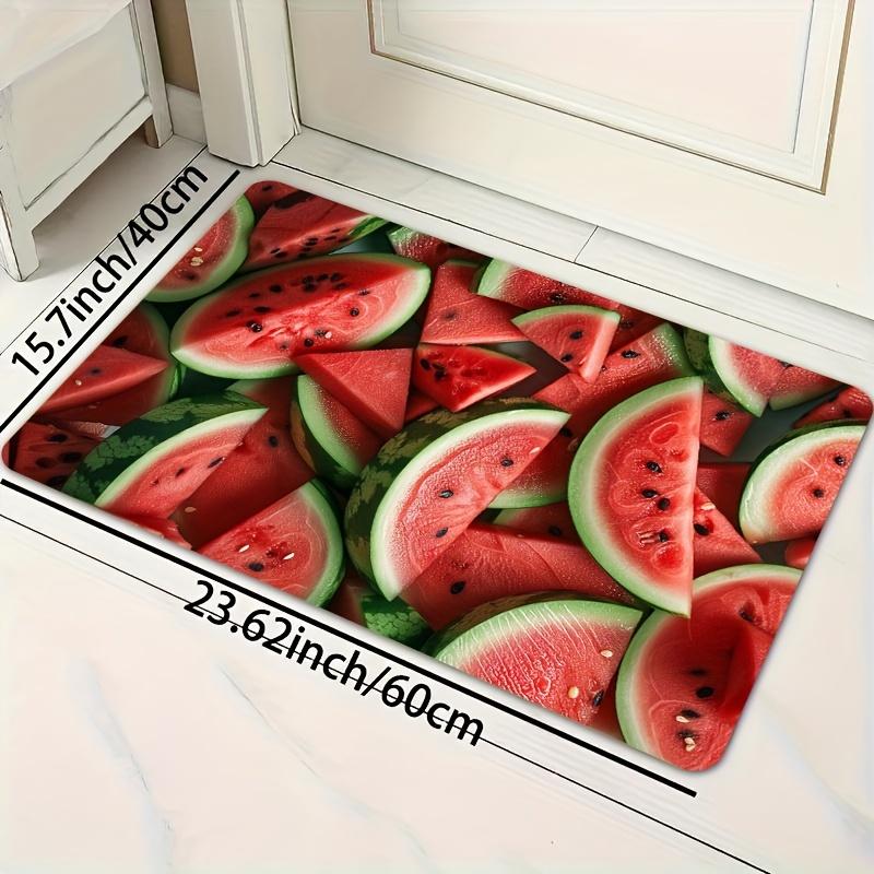 1Pcs Anti Fatigue Kitchen Rugs, Summer Watermelon Print Waterproof Non-Slip Thick Cushioned Kitchen Mat Heavy Duty Comfort Standing Mat for Kitchen