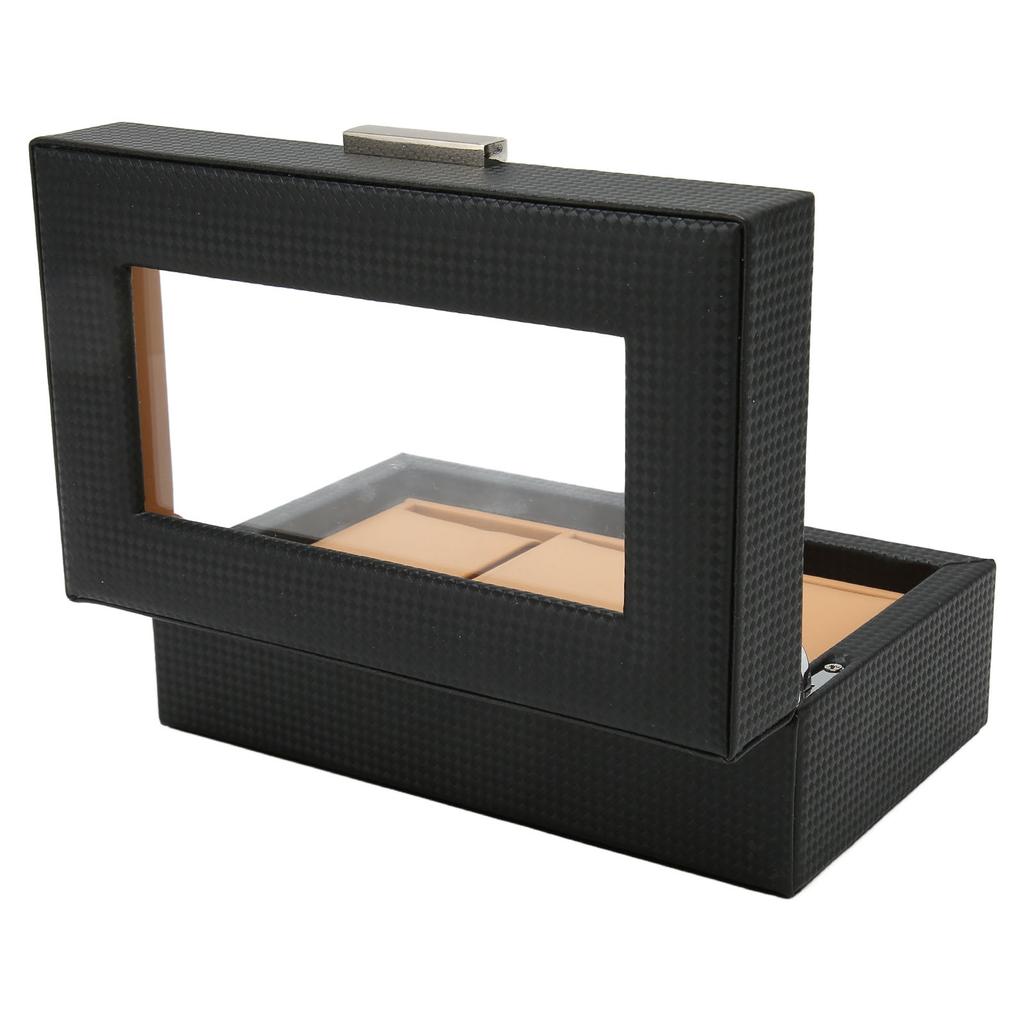Watch Display Holder Stylish Light Luxury 3 Slots Lockable Dustproof Watch Case with Glass Plate