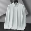 Dibinze Men's Plus Size Business Casual Long-Sleeve Zipper Shirt