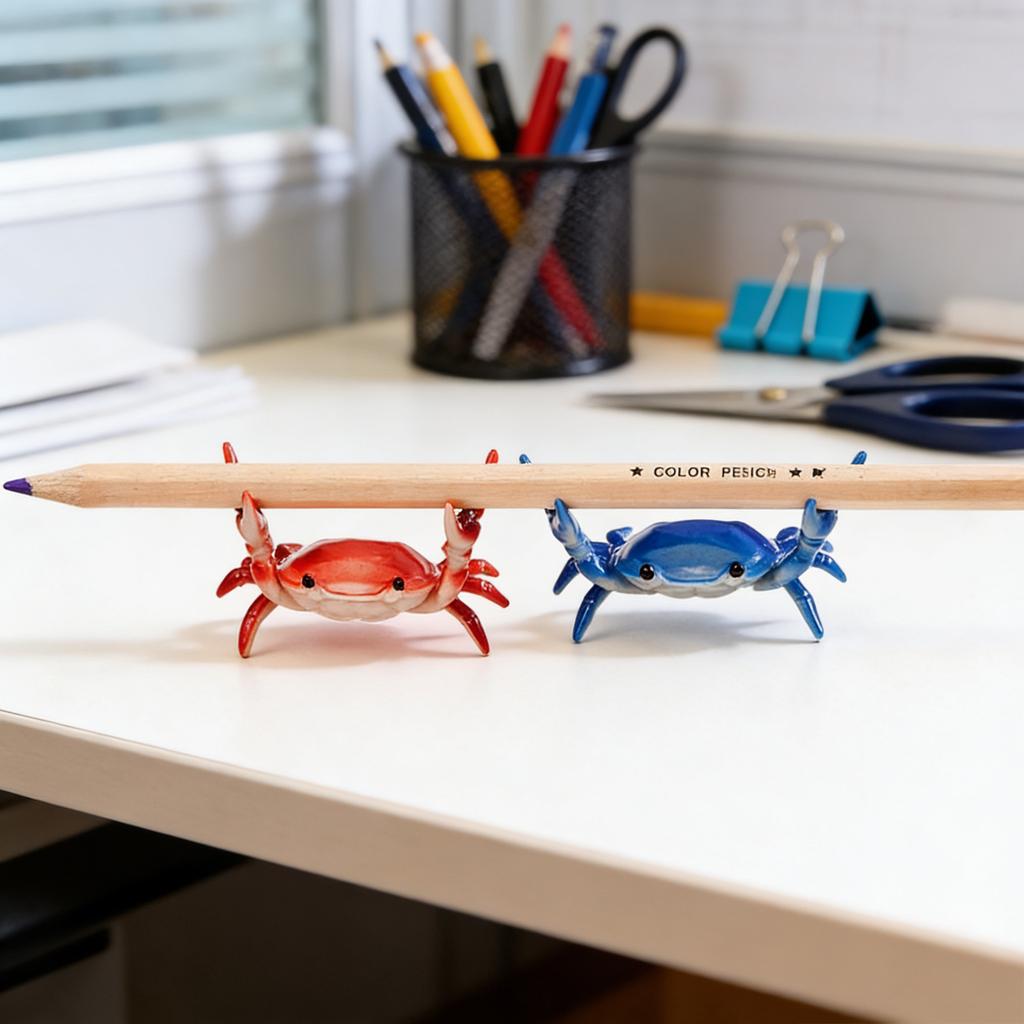 Porte-stylo Crabe Support de Rangement Ornement de Bureau Créatif