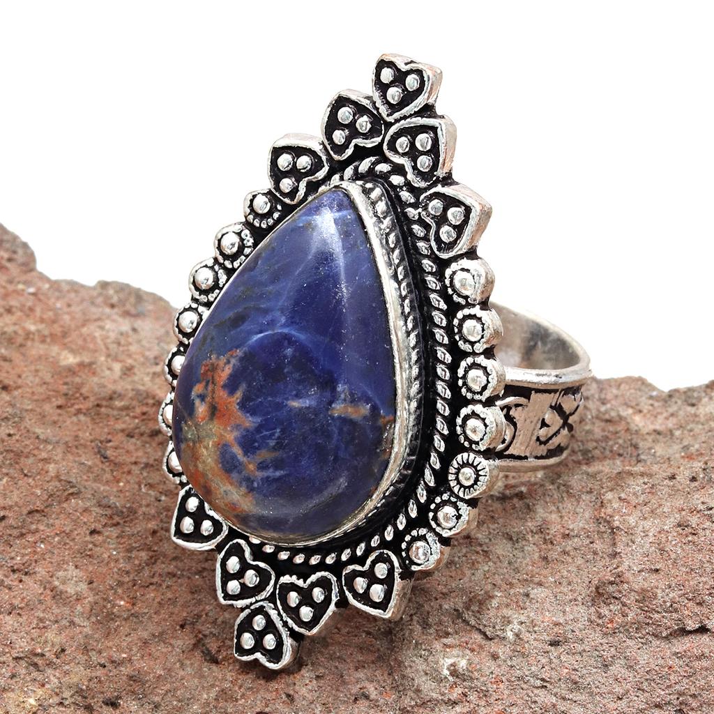 Sodalite Gemstone Handmade Silver Jewelry  "8"