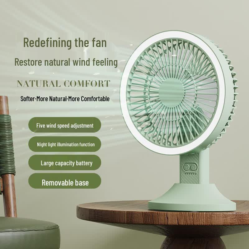 ZISIZ Upgraded Desktop Fan with Light and Remote
