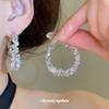 Silver Needle Zircon Crystal Round Earrings Personalized Fashion Exquisite Earrings Light Luxury High Sense Earrings Design Sense Niche