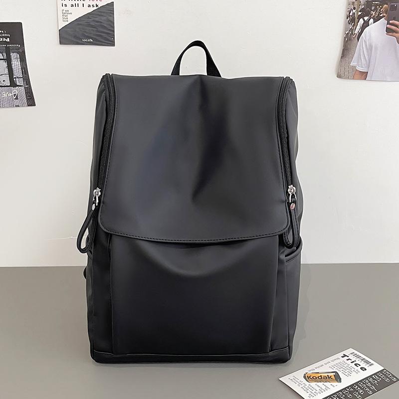Schoolbag trendy leather backpack men's large capacity British PU computer bag college student backpack Korean version casual schoolbag women