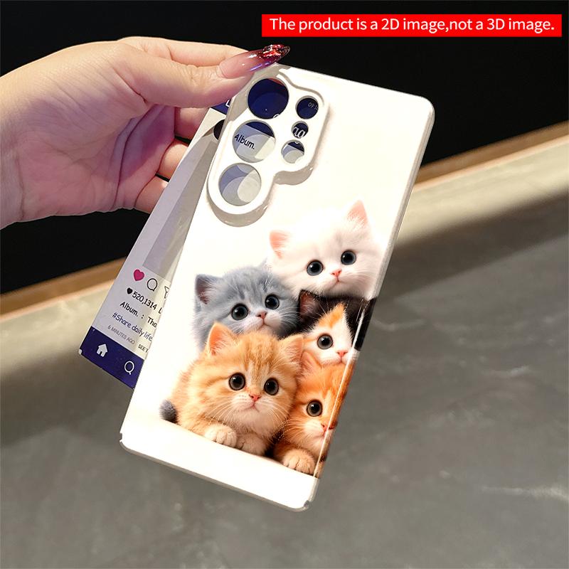 2DFlat Samsung phone case Adorable Kittens Group Photo Phone Case Applicable to Galaxy S22 S23 S24 S25ULTRA S26 A12 A13 A14 A15 A16
