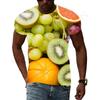 Summer Round Neck 3D Fun Fruit Pattern Print Top Fashionable Casual Short Sleeved Men's T-shirts