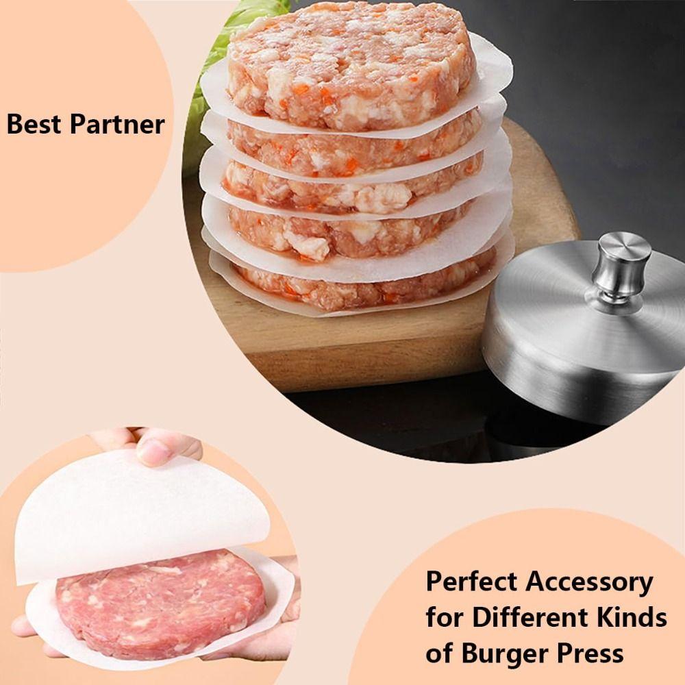 200Pcs Non Stick Hamburger Patty Paper Square/Round Sheets Wax Paper Sheets  Cookies