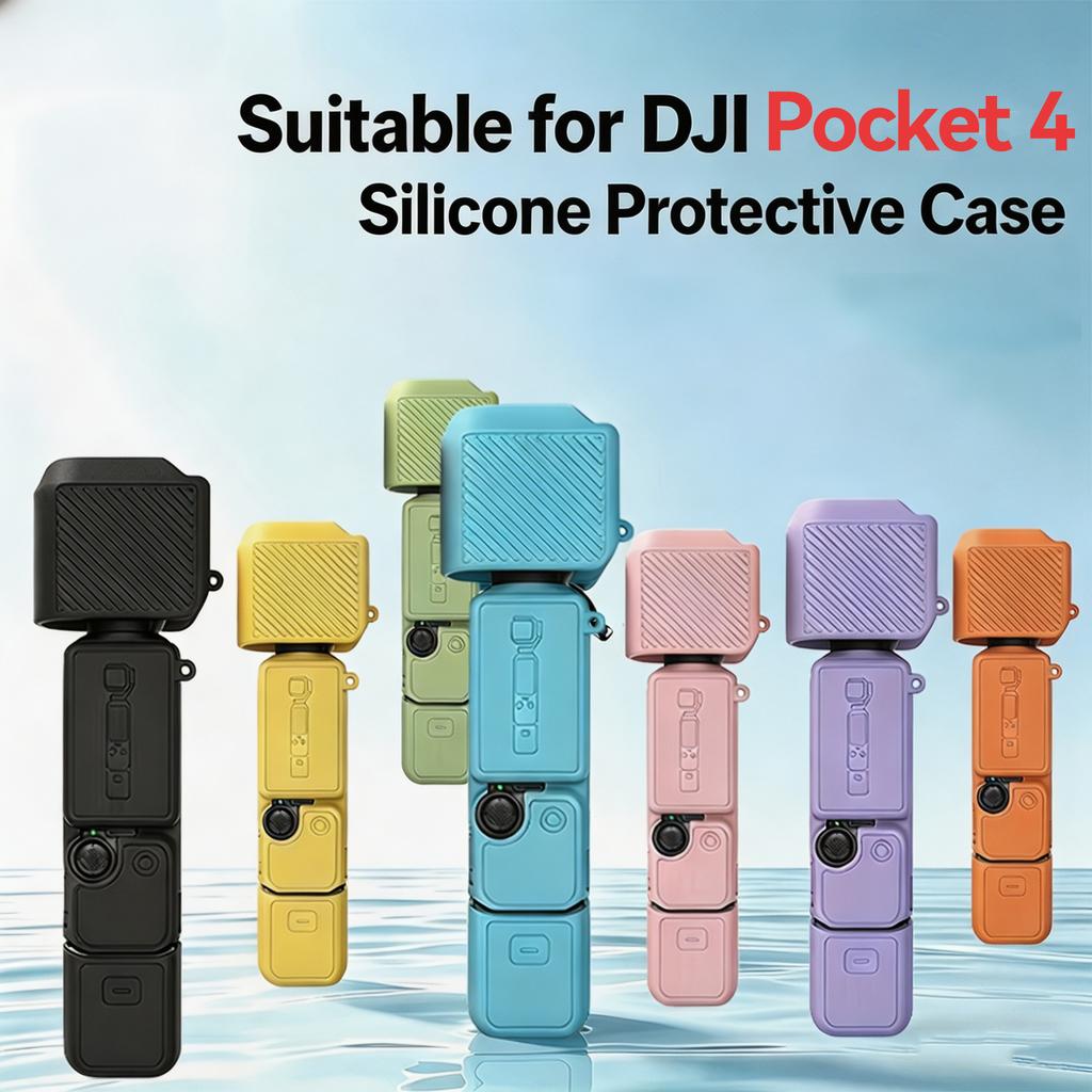Silicone Case for DJI Osmo Pocket 4 Protective Cover Anti-Scratch Lens Cap Protector Camera Shell Accessories
