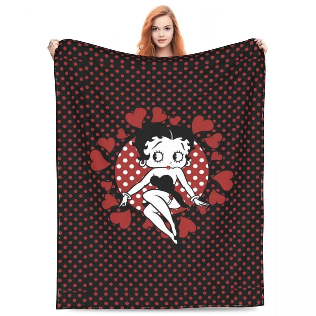 Bettys Liefde Mevrouw. Boop Deken Flanel Decoratie Relax Superzachte Plaid voor Bed Reizen Spreien