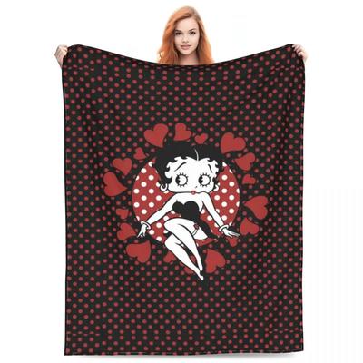 Pani Betty kocha. Boop Blanket Flanelowa dekoracja Relax Super miękki koc na łóżko podróżne narzuty