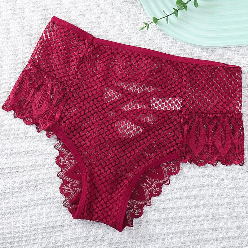 High Waist Tummy Control Lace Panties with Criss-Cross Straps - Sexy Plus Size Triangle Design