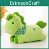 Plush Horse Green Toy With Mosaic Scarf Decor And Embroidery Design For Gift Kid