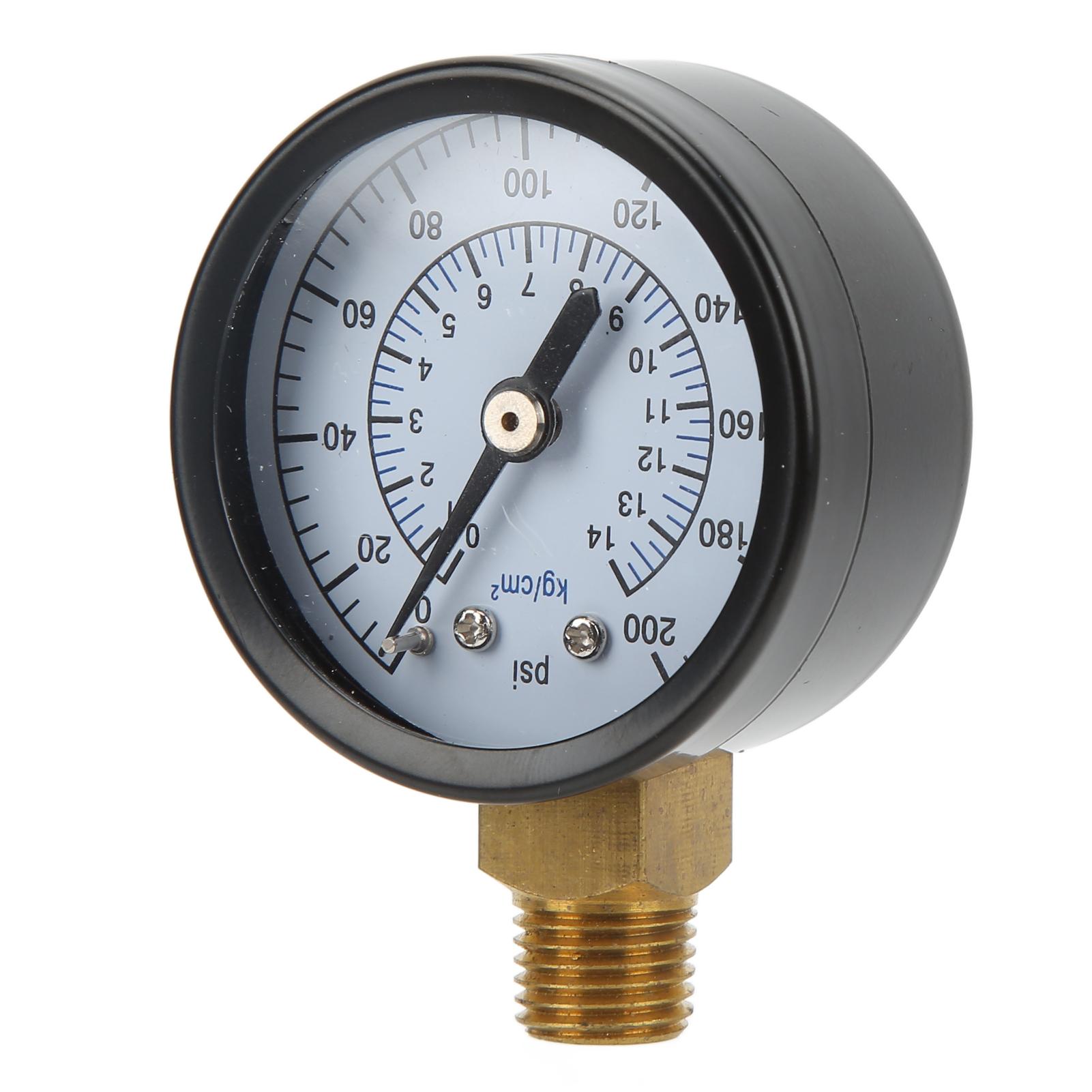 

14NPT 50mm Radial Pressure Gauge Oil Gas Hydraulic Pressure Gauge Indicator 0200psi 014kgcm2
