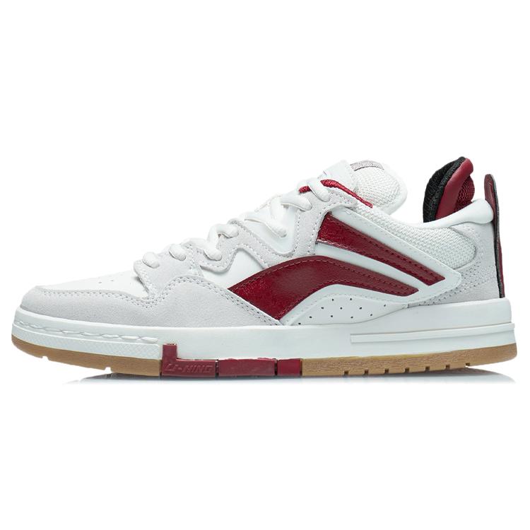 New LiNing Wei Wu PRO Anti Slip Wear Resistant Low Top Skateboard Shoes Women's White Gray Red AECR074-4