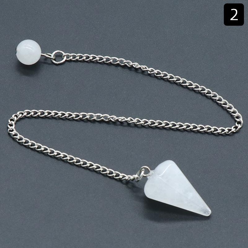 Rose Quartz & Tiger Eye Hexagonal Pyramid Pendulum Agate Crystal Pendant