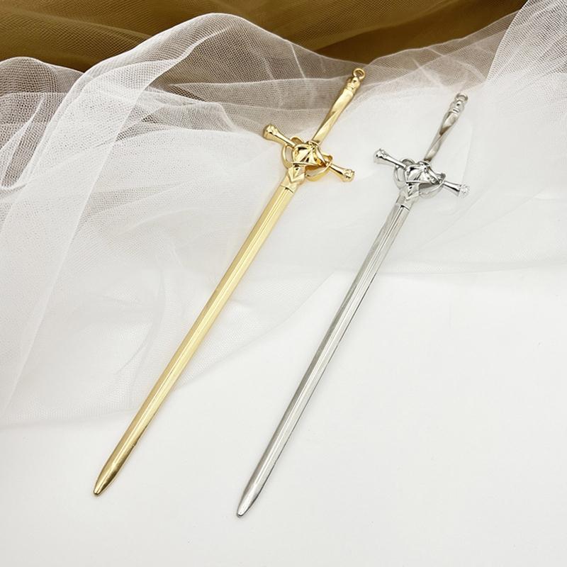 Sword Hairpins Handmade Carved Hair Sticks for Women Chinese Hair Chopsticks for Long Hair Vintage Metal Hair Sticks