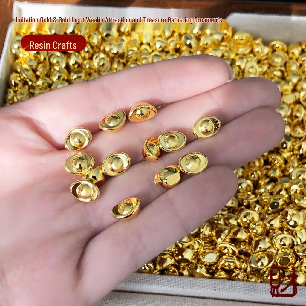 Golden Wealth Imitation Gold Yuanbao Nail Art & Feng Shui Decoration