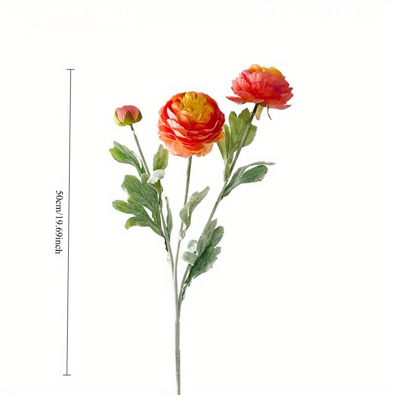 3 Branch Simulation Flocking 3 Dew Lotus, Peony Fake Flowers Home Table Decoration Wedding Scenery Floral.