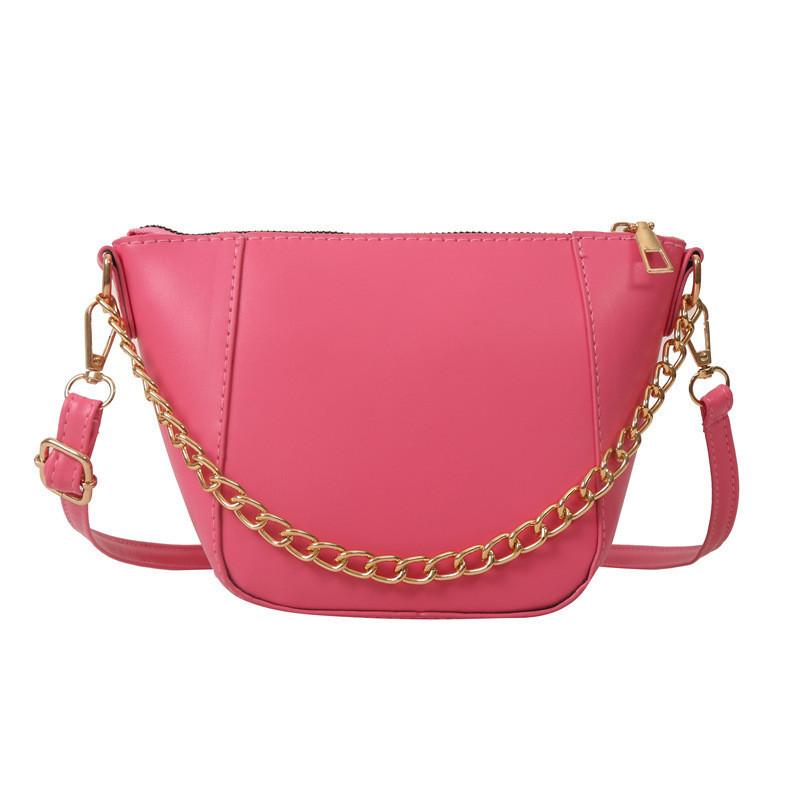 Chic Fall 2023 Retro Bucket Shoulder Bag For Women Pu Leather Chain Crossbody