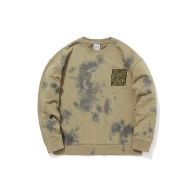 Li Ning CF Sluo Serie Silkeveien Utforskning Rund Hals Genser Langermet Genser Unisex genser Gul Brun Tie-Dye AWDQC08-3