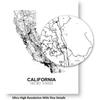 Eleville 8X10 Unframed California United States Country View Abstract Road Modern Map Art Print Poster Wall Office Home Decor Minimalist Line Art