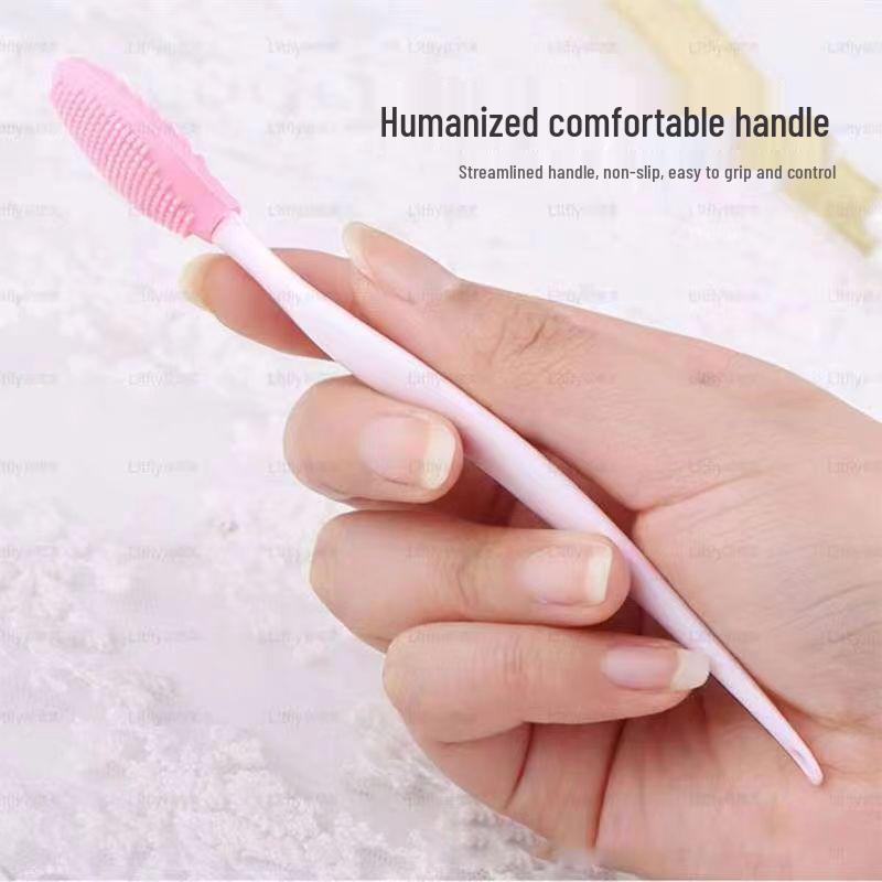 Long-Handled Silicone Nose Brush: Multi-Effect Blackhead & Pore Cleansing Tool for Facial Dead Corners.