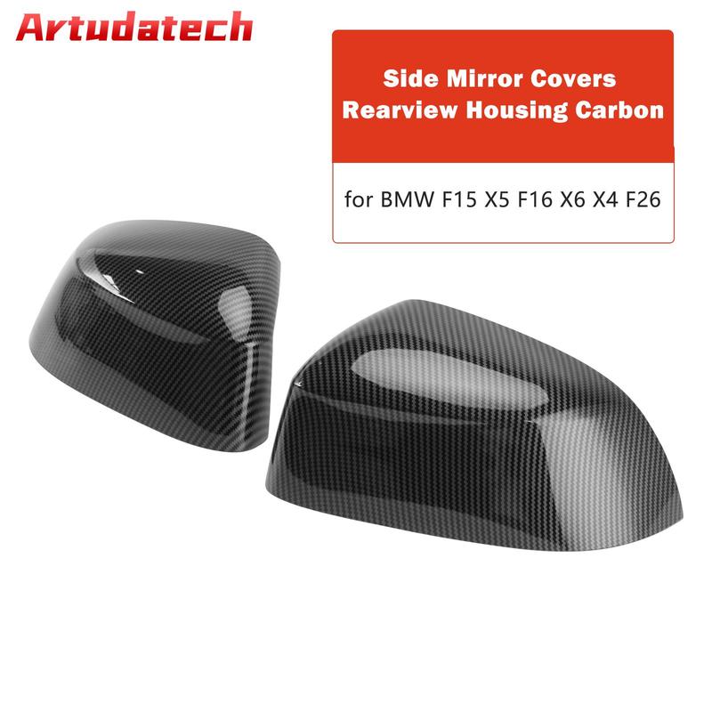 Artudatech Side Mirror Covers Rearview Housing Carbon for BMW F15 X5 F16 X6 X4 F26