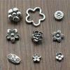 20pcs Flower Bead Charms Antique Silver Color Small Holes Flower Bead Charms Jewelry DIY Flower Bead Charms Finding