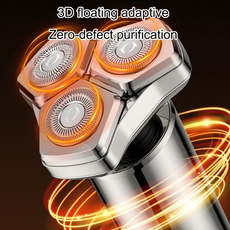 Rechargeable Rotary Shaving Machine Face Cordless Beard Trimmer Shaver Replacement Head Magnetic Electric Shaver