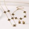 Zircon Clover Jewelry Set Luxury Fashion Women Daily Wear