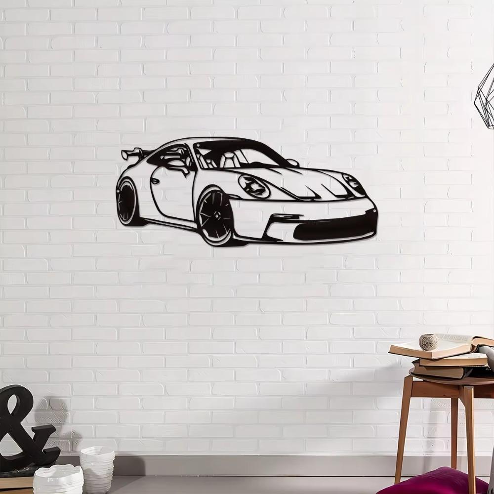 1 Stück Metall Wandkunst 911 Front Metall Auto Silhouette Wandkunst, Metall Wandkunst Dekor, Geschenk für Autoliebhaber, Geschenke für Autotypen,