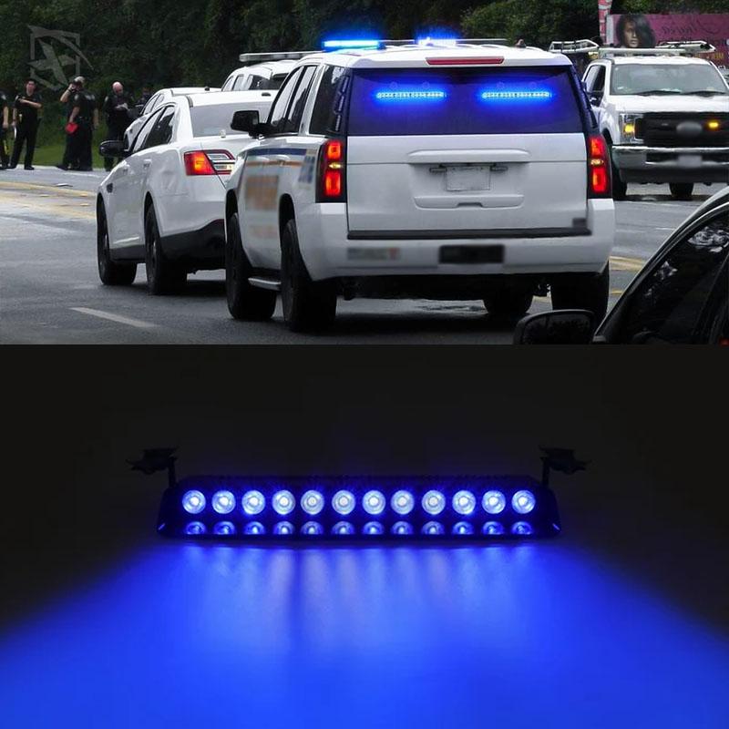12LED Emergency LED Strobe Light Police for Car Truck Red Blue Amber White LED Flasher Beacon Warning Lamp Car Light Assembly