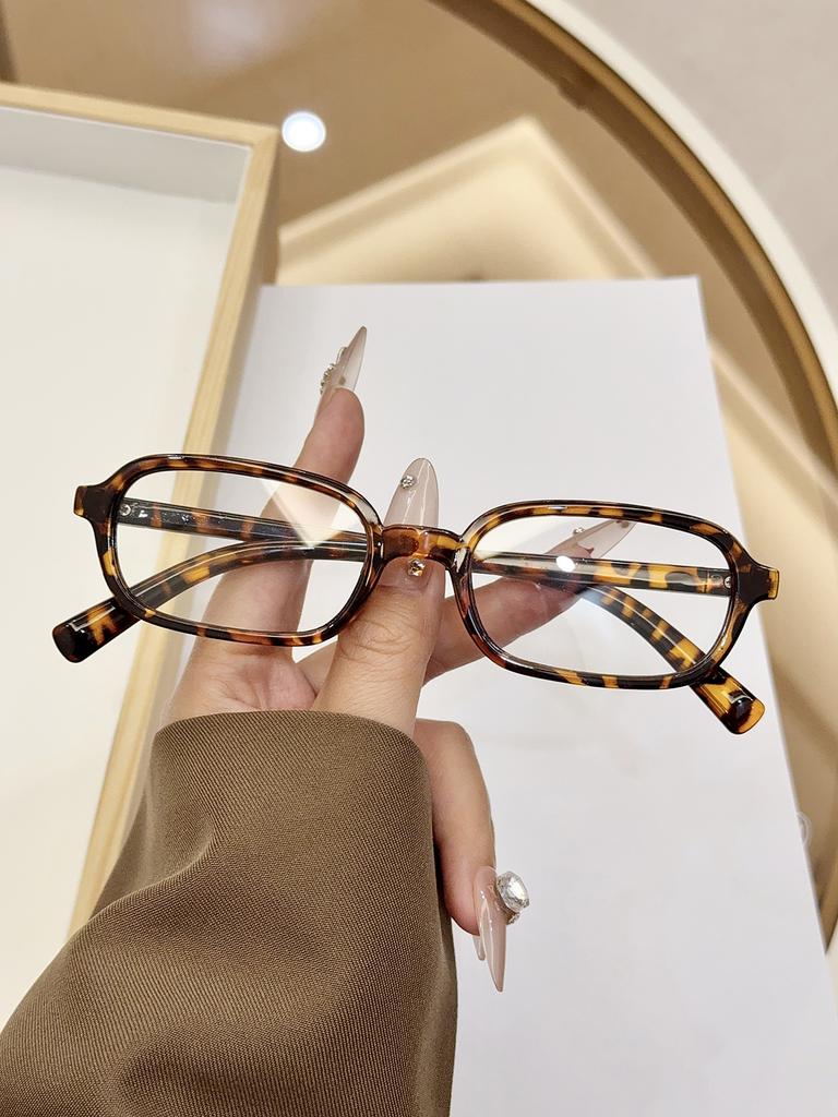 1Pc European and American Classic Trendy Square-shaped Compact Glass Frame Eyeglasses Fashionable Eyeglasses for Men and Women