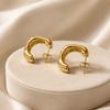 Creative Gold Half-Square Stainless Steel Stud Earrings