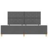 Bed Frame with Headboard Dark Gray 200 X 200 Cm Fabric