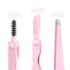 3 In 1 Eyebrow Clip Eyebrow Trimmering with Brush Multifunctional Stainless Steel Colorful Eyelash Tweezers Beauty Makeup Tools