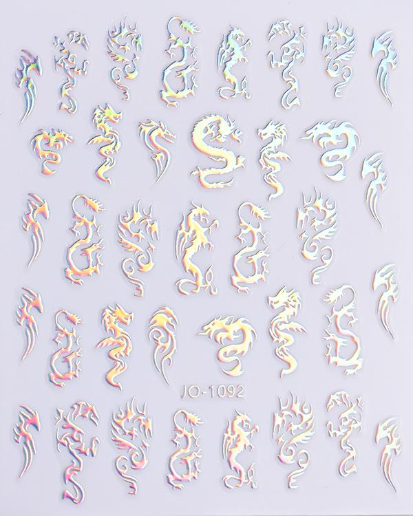 Aurora Style Silver Nail Stickers - Hot-Selling Nail Decals in Stock