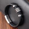 New Style Hand-woven Multi-layer Combination Accessory Stainless Steel Men's Leather Bracelet Classic Gift Big Sale