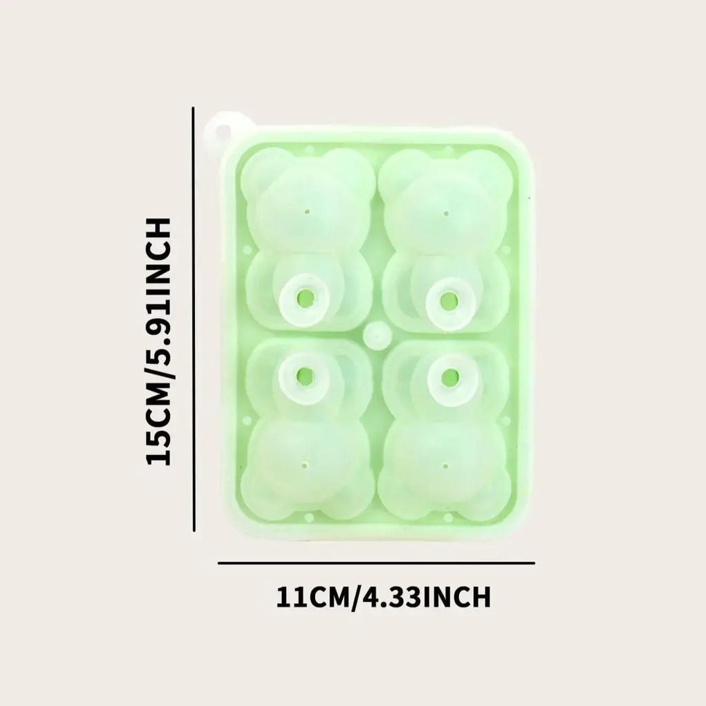 Cute Teddy Bear Ice Cube Making Mold Splash-proof and Easy To Fall Off for Refrigerator with Container Cute Bear Ice Cube Tray