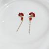 Ankola Red Irregular Fan-Shaped Earrings for Cheongsam Brides