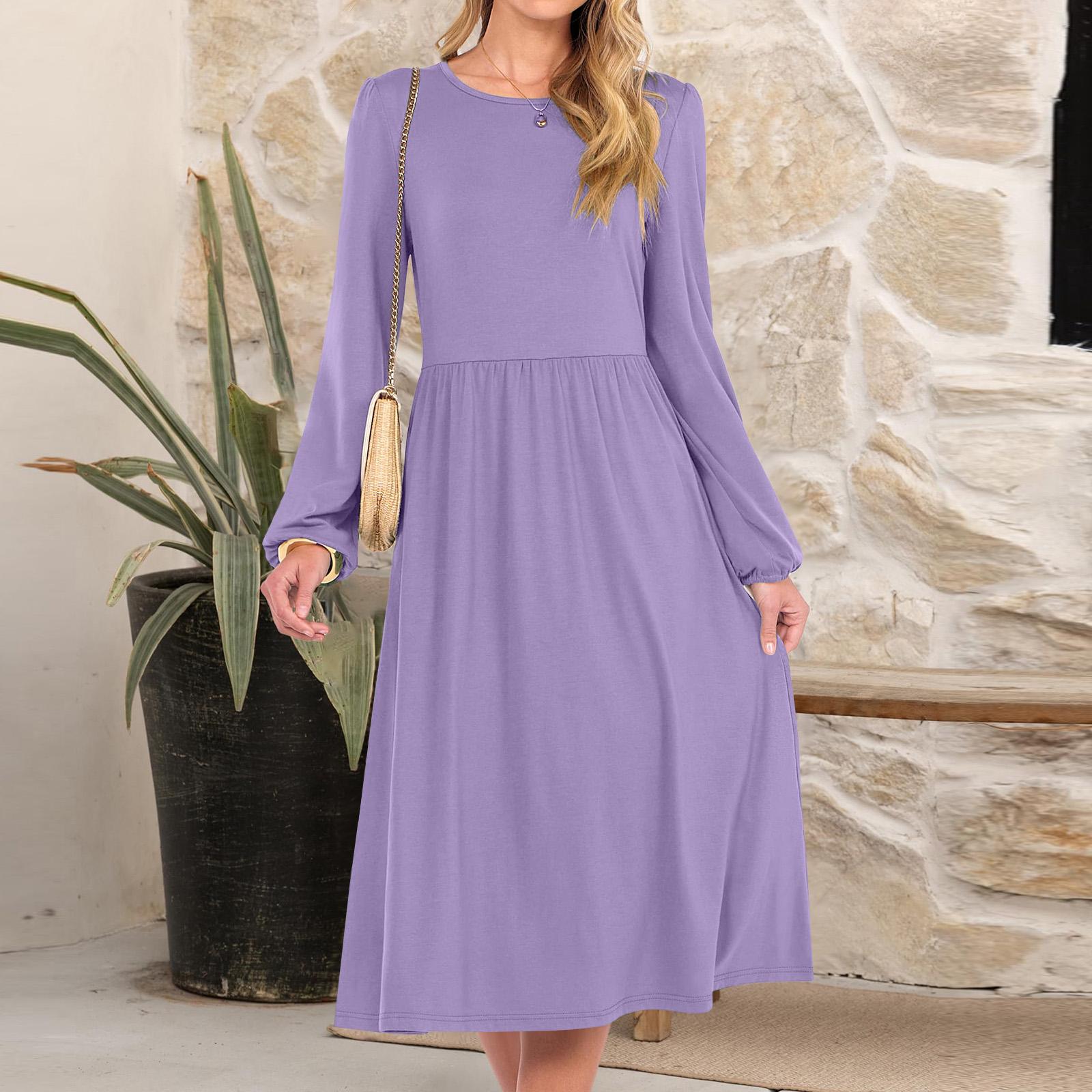 

Женское модное свободное платье с круглым вырезом XL