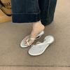 Fashion Female Shoes Cross-Tied Rubber Flip Flops Low Ladies' Slippers 2025 Hawaiian Silver Slides Shoes Low Woman's Slippers Cross-Tied
