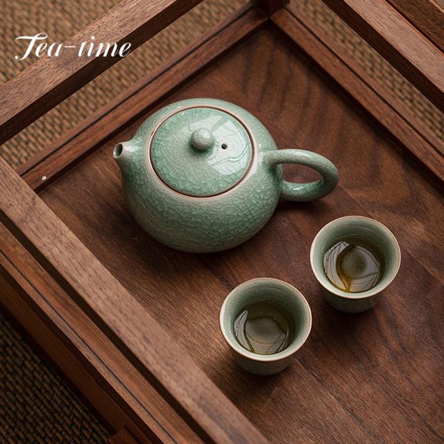 220ml Boutique Ice Flower Ru Kiln Porcelain Xishi Teapot Boutique Pot Cup Set Tea Brewing Kettle Tableware Accessories Ornaments