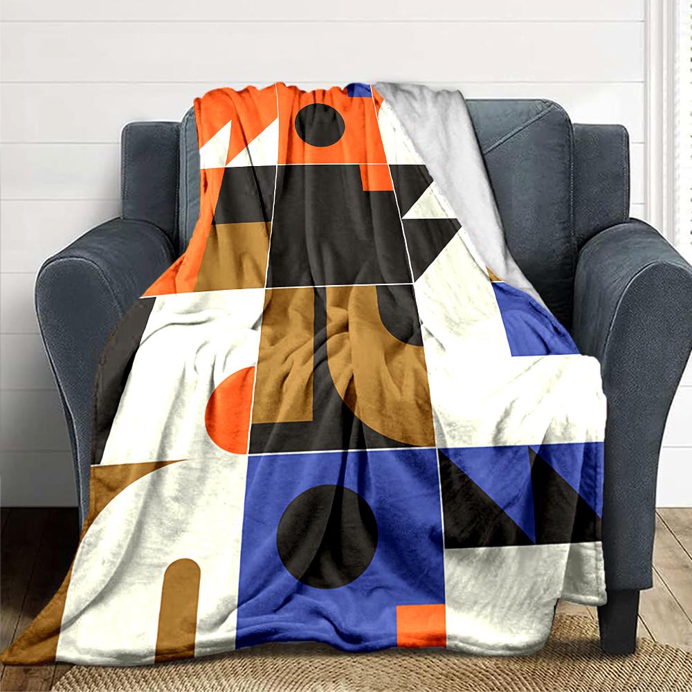 Abstract Geometric Shapes Blanket Soft Throw Blanket For Home Bedroom Bed Sofa Travel Office Solid Christmas Blanket