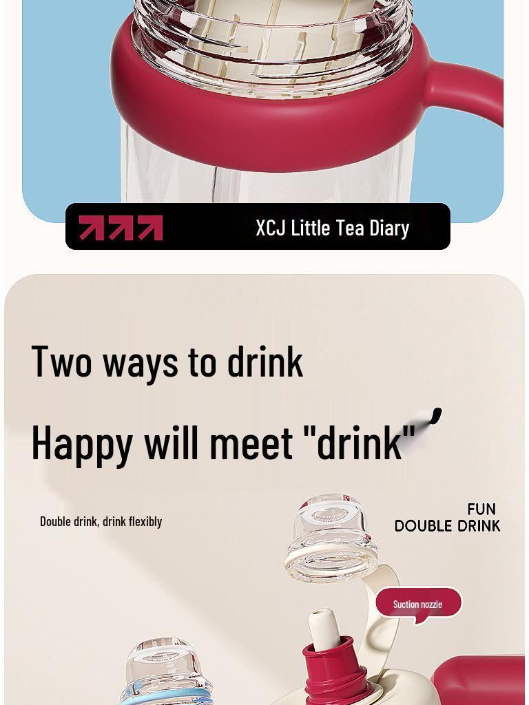 King Ice Straw Cup: Summer Teapot Design, Large Capacity, Heat-Resistant, High-Value Plastic for Women