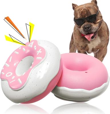 Dog Donuts Rubber Pet Dog Toys For Dogs Chew Toy Cute Puppy Squeaker Sound Toys Funny Puppy Small Medium Dog Interactive Toy