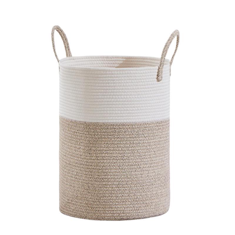 Nordischer schlichter Stil Baumwollseil Aufbewahrungskorb für Wäsche und Spielzeug