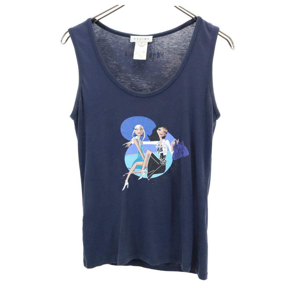

CELINE Made in Portugal No sleeve Tank top S Navy Women Used