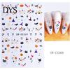 Self Adhesive Nail Decals Halloween Art Stickers, Cartoon Pumpkin Ghost Bat for Waterproof Stickers Decorations, Self-Adhesive Holiday Manicure Women